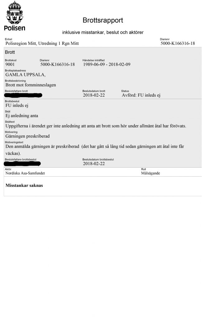 Upprop mot påvestenen 6 Upprop mot Påvestenen 2018-02-22 Nedlagt av polis