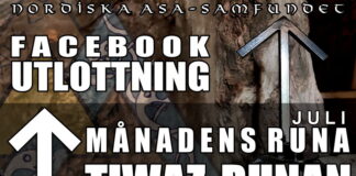 Utlottning av juli-månadens runa: Tiwaz Utlottning av månadens runa: Tiwaz