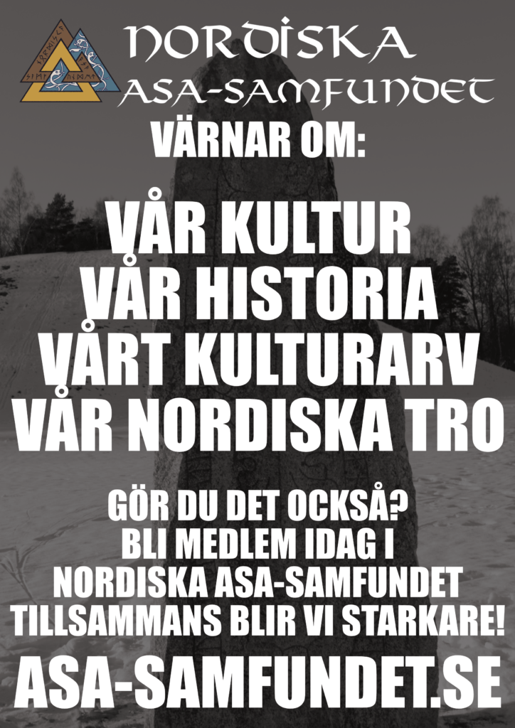 Flyer NAS Värnar om vår kultur, vår historia, vårt kulturarv, vår nordiska tro