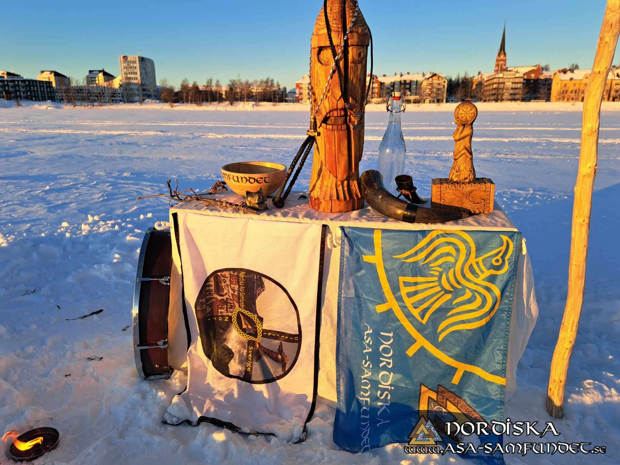 Utförda Blot 2024: Blotlaget Vergelmer höll Midvinterblot vid Södra Hamnen i Luleå