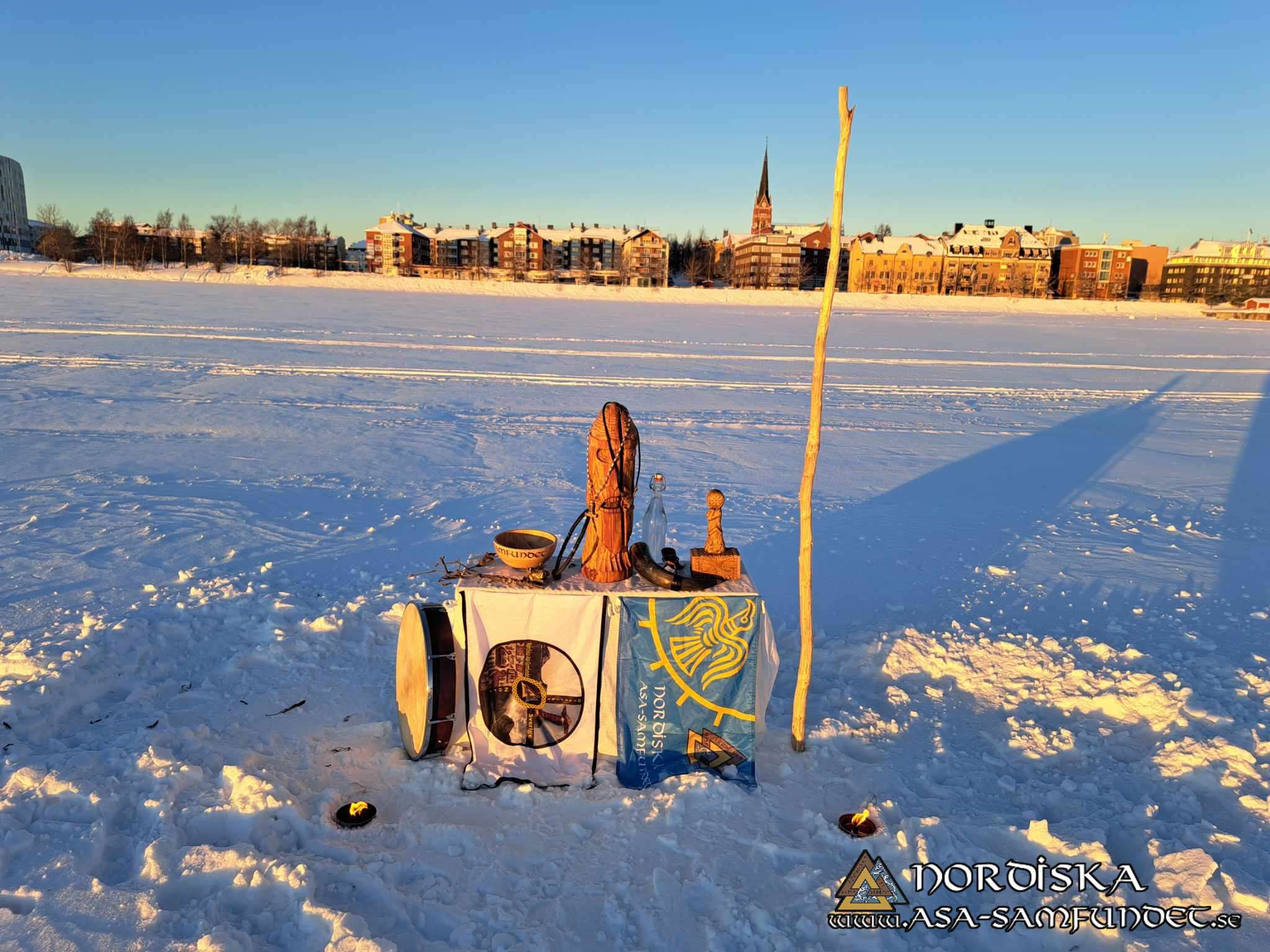 Utförda Blot 2024: Blotlaget Vergelmer höll Midvinterblot vid Södra Hamnen i Luleå