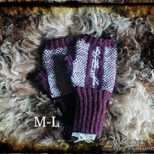 Stickade Torghandlarvantar med stavrunor - Storlek: Medium-Large