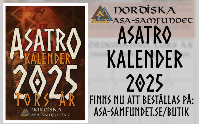 Nyheter-shoppen-2024-10-15 Nytt i NAS Butiken: Asatro Kalender 2025