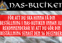 Beställ senast 16 december för hinna få beställning innan jul. För att du ska hinna få din beställning i NAS-Butiken innan jul rekommenderar vi att du gör din beställning senast den 16 december.
