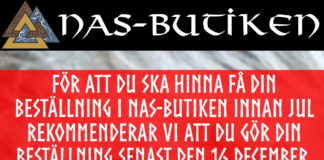Beställ senast 16 december för hinna få beställning innan jul. För att du ska hinna få din beställning i NAS-Butiken innan jul rekommenderar vi att du gör din beställning senast den 16 december.