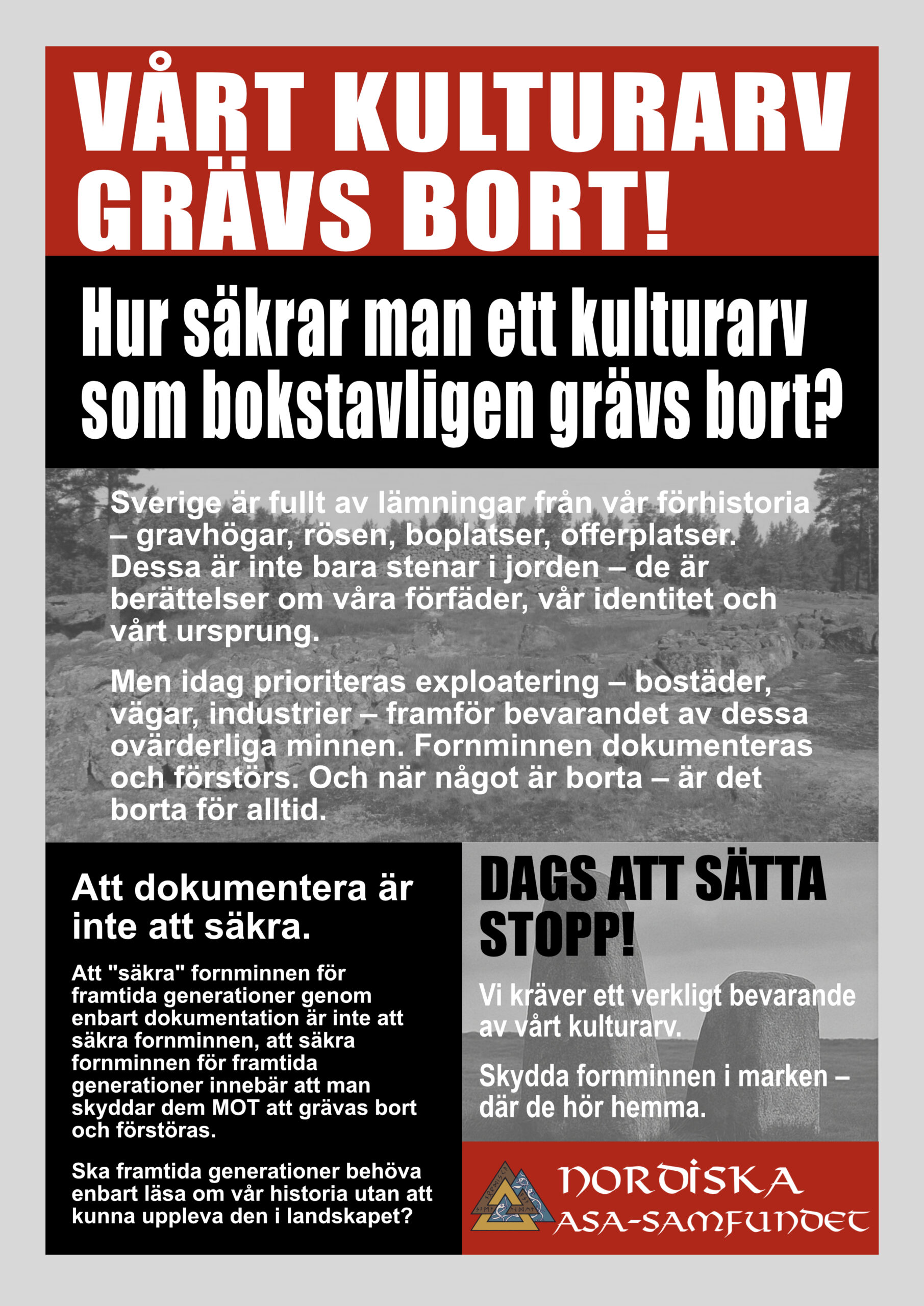 FLYER OUR CULTURAL HERITAGE IS BEING DUG AWAY